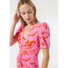 Women's Maci Botanical Abstract Print V-Neck Gathered-Front Midi Dress, Pink - Dresses - 5