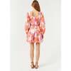 Women's Leona Square Neck Mini Dress, Pink Deco Surf - Dresses - 5