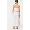 Women's Aaron Mirror Daisy A-Line Midi Skirt, White - Skirts - 4