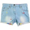 Rhodes Frayed Hem Denim Shorts, Light Blue - Shorts - 1 - thumbnail