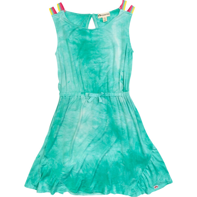 Tinos Tie-Dye Sleeveless Dress, Aqua Sea