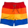 Mid Length Swim Trunks, Retro Stripes - Swim Trunks - 1 - thumbnail