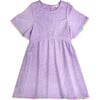 Mary Rainbow Pom Pom Trim Flowy Dress, Lilac - Dresses - 1 - thumbnail