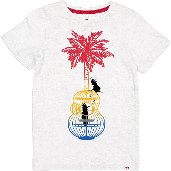 Graphic Short Sleeve Tee, Song Birds & White