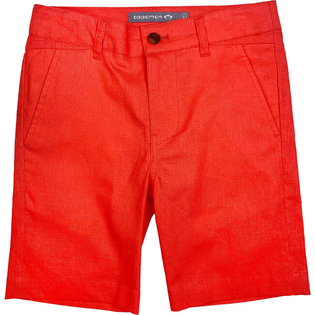 Flat-Front Trouser Short, Coral