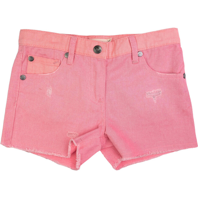 Rhodes Frayed Hem Denim Shorts, Pink Mix