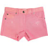 Rhodes Frayed Hem Denim Shorts, Pink Mix - Shorts - 1 - thumbnail