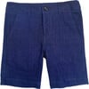 Flat-Front Trouser Short, Dark Navy - Shorts - 1 - thumbnail