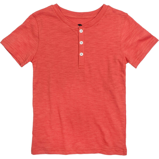 Day Party Henley T-Shirt, Coral