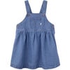 Vicky pinafore for girl in denim - Dresses - 1 - thumbnail