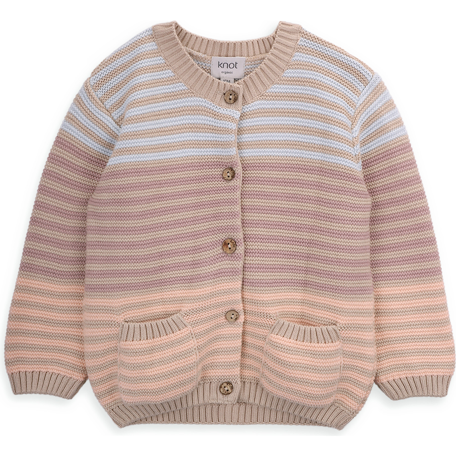 Blossom knitted cardigan for baby girl in organic cotton - Cardigans - 1