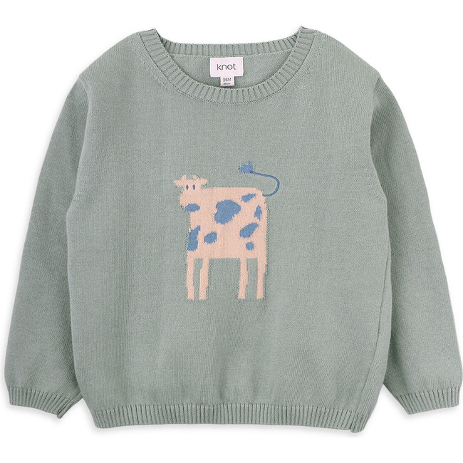 Cow knitted sweater in cotton