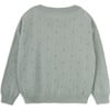 Sophie knitted cardigan for girl in organic cotton, green color - Cardigans - 3