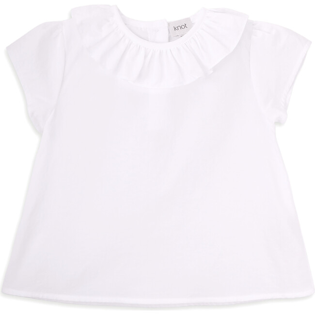 Alma blouse for girl in cotton, white