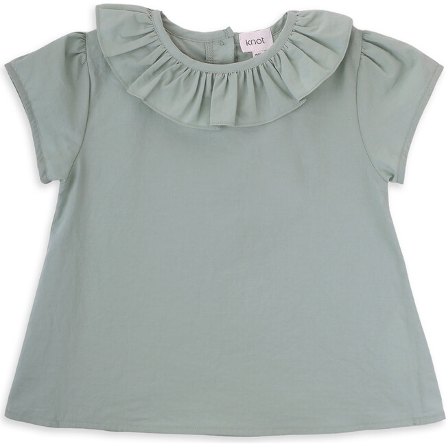 Alma blouse for girl in cotton, green