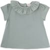 Alma blouse for girl in cotton, green - Blouses - 1 - thumbnail