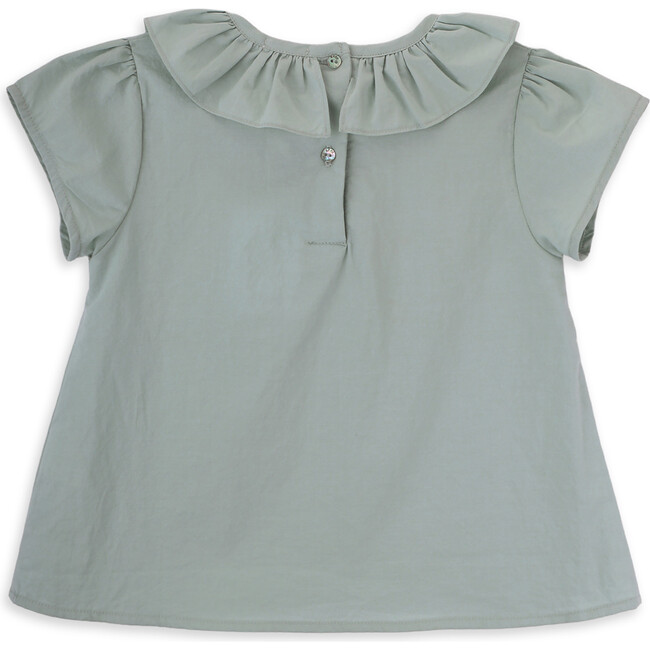 Alma blouse for girl in cotton, green - Blouses - 2