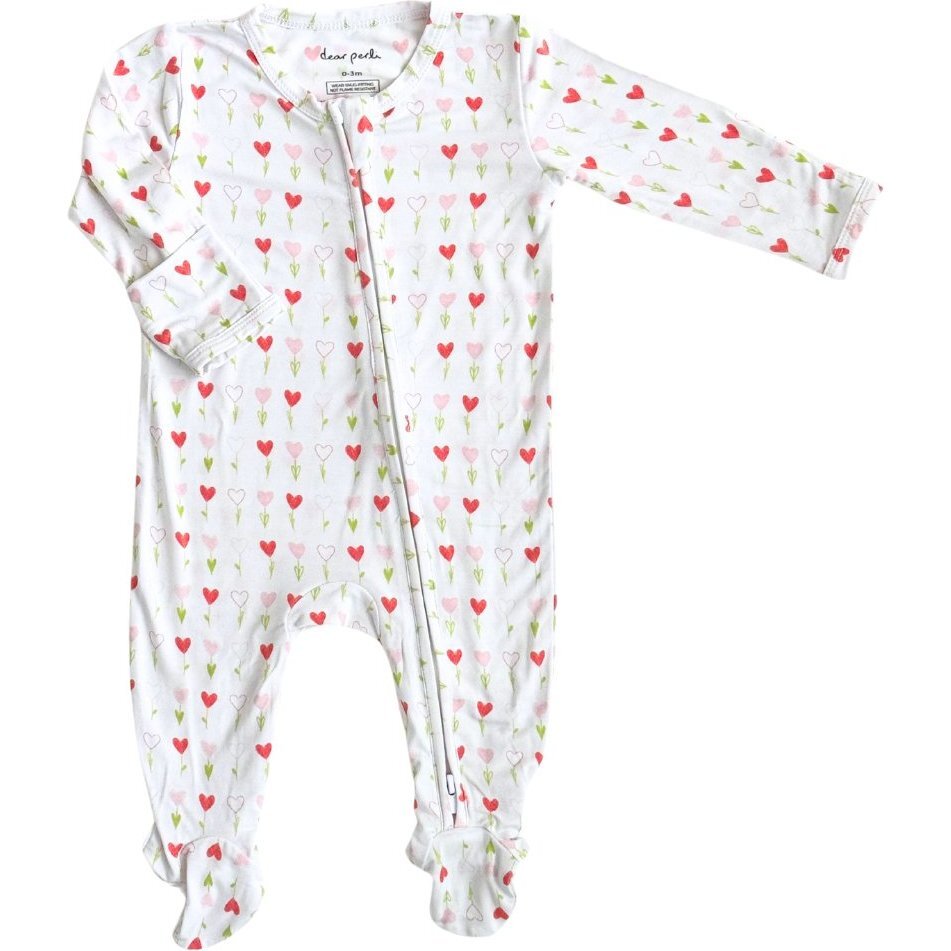 Footie Zippered One Piece, Growing Love - Footie Pajamas - 1