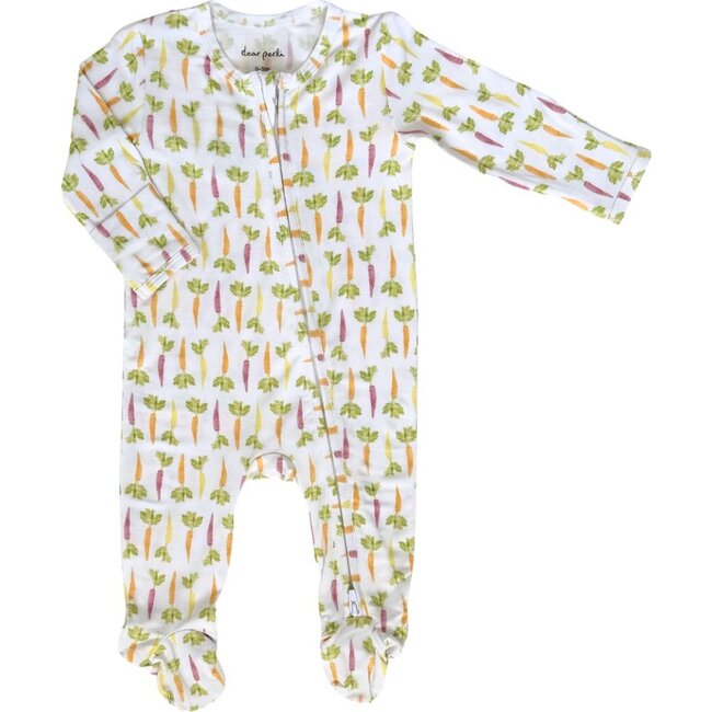 Footie Zippered One Piece, Colorful Carrots