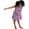 Electric Leopard Cap Sleeve Ruffled Twirl Dress, Purple - Dresses - 2
