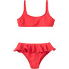 Sago Elasticated Top & Ruffled Bottom Bikini, Tomato - Two Pieces - 1 - thumbnail