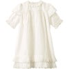 Valerie Anglaise Collar Ruffle Bodice Dress, White - Dresses - 1 - thumbnail