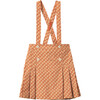 Hedera Geo Print Pleated Pinafore Skirt, Apricot - Skirts - 1 - thumbnail