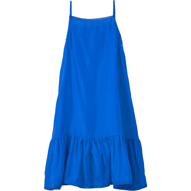 Grape Spaghetti Strap Drop Waist Slip Dress, Royal Blue