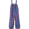 Gobi Rose Posy Print Dungaree, Blue - Jumpsuits - 1 - thumbnail