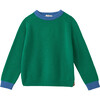 Fennel Contrast Trim Jumper, Green & Camel - Sweaters - 1 - thumbnail