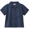 Bamboo Polka Dot Button-Down Shirt, Black - Shirts - 1 - thumbnail