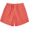 Apium Cotton Loose Shorts, Coral - Shorts - 1 - thumbnail