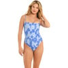 Women's Luna Print Square Cut OnePiece Swimsuit, Blue Ladies - One Pieces - 1 - thumbnail