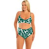 Women's Dakota Abstract Print Bikini Bottom, Dark Green - Two Pieces - 1 - thumbnail