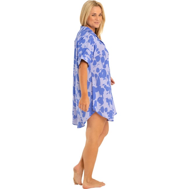 Women's Breaker Print Shirt Dress, Blue Ladies - Dresses - 2