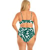 Women's Dakota Abstract Print Bikini Bottom, Dark Green - Two Pieces - 2