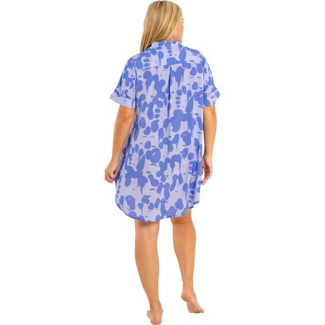 Women's Breaker Print Shirt Dress, Blue Ladies - Dresses - 3