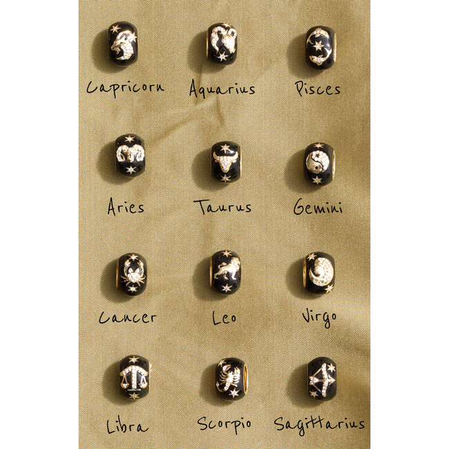 Women's Zodiac Ceramic and Diamond Big Bead - Charms - 2