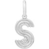 Women's Groovy Diamond Silver Initial Charm - Charms - 4