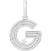Women's Groovy Diamond Silver Initial Charm - Charms - 5