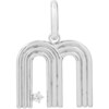 Women's Groovy Diamond Silver Initial Charm - Charms - 6