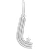 Women's Groovy Diamond Silver Initial Charm - Charms - 7