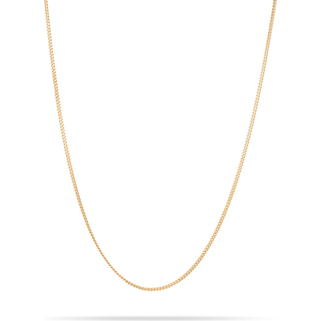 Women's Finished Small Curb Chain, 14k Yellow Gold