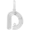 Women's Groovy Diamond Silver Initial Charm - Charms - 8