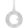Women's Groovy Diamond Silver Initial Charm - Charms - 12