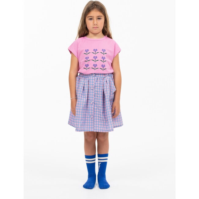 Quilted Skirt, blue/ pink check - Skirts - 2