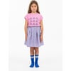 Quilted Skirt, blue/ pink check - Skirts - 2