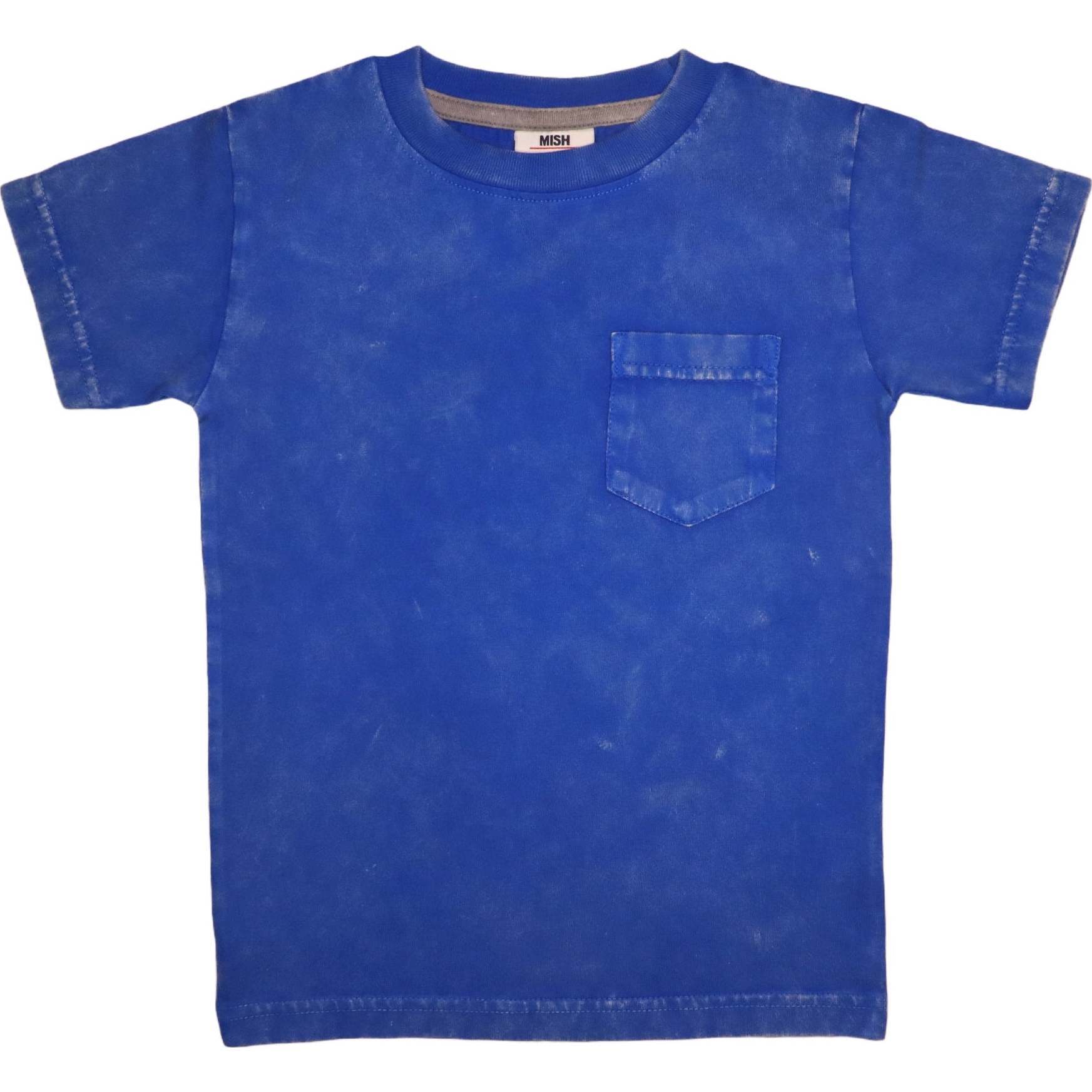 Kids Solid Enzyme Pocket Tee, Cobalt - T-Shirts - 1