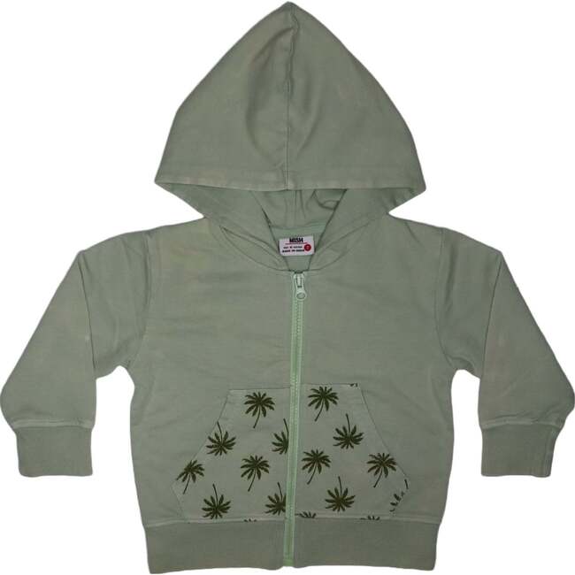 Kids Enzyme French Terry Zip Hoodie, Light Olive Palm