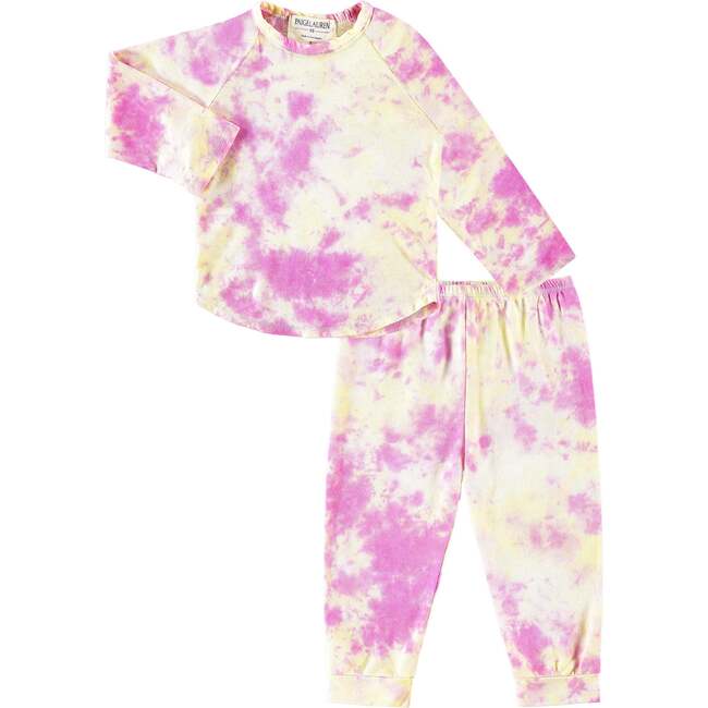 Toddler and Kid Organic Over Dye Ultra Light French Terry Loungewear Sets, Pink